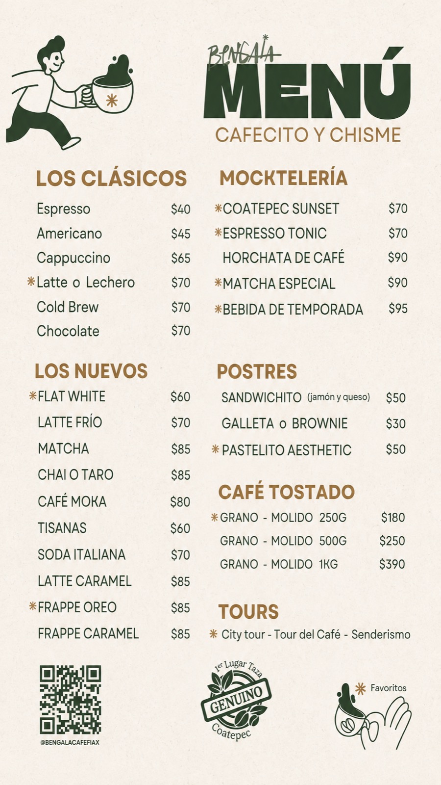 Menú de Bengala Café — Cafecito y Chisme